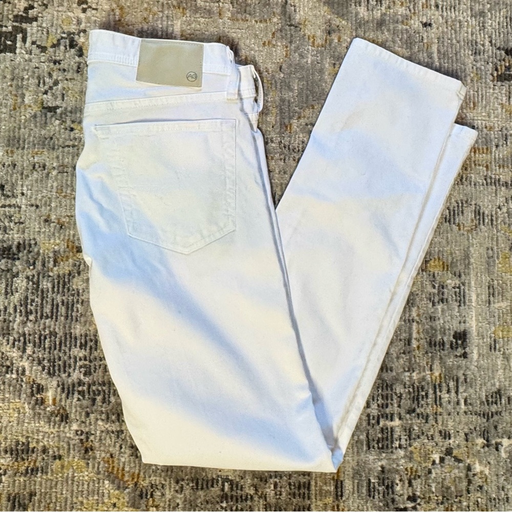 AG Adriano Goldschmied Men’s  White Straight Leg Jeans